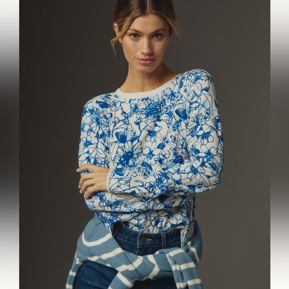 Anthropologie Maeve Sonal Nathwani long-sleeve printed tee XS